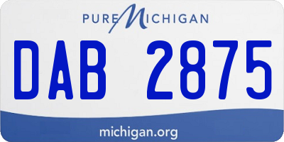 MI license plate DAB2875