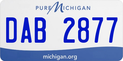 MI license plate DAB2877