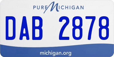 MI license plate DAB2878