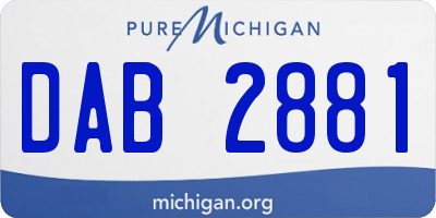 MI license plate DAB2881