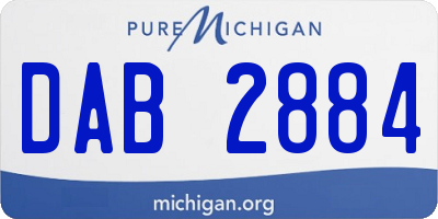 MI license plate DAB2884