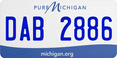 MI license plate DAB2886