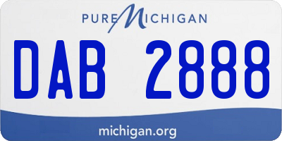 MI license plate DAB2888