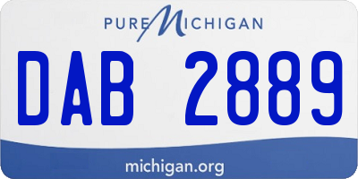 MI license plate DAB2889