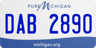 MI license plate DAB2890