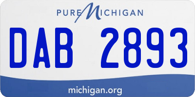 MI license plate DAB2893
