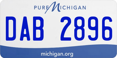 MI license plate DAB2896