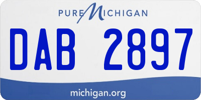 MI license plate DAB2897