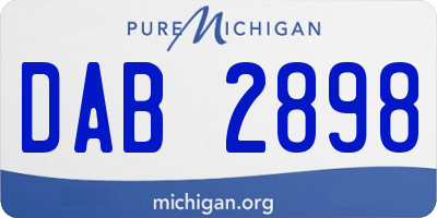 MI license plate DAB2898