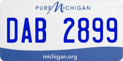 MI license plate DAB2899