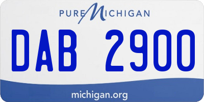 MI license plate DAB2900
