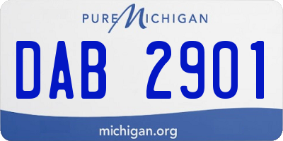 MI license plate DAB2901