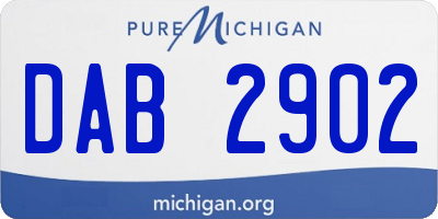 MI license plate DAB2902