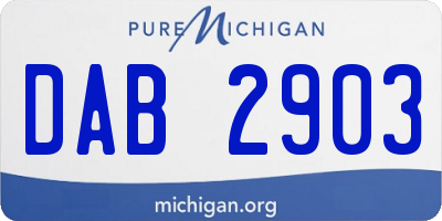 MI license plate DAB2903