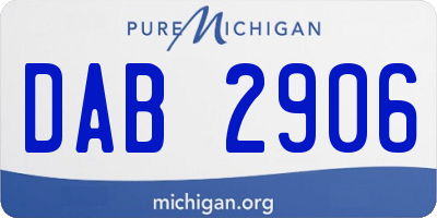 MI license plate DAB2906