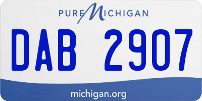 MI license plate DAB2907