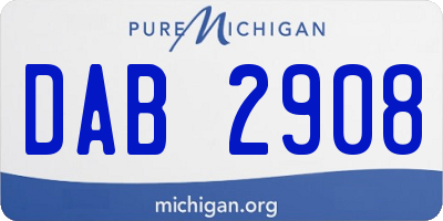 MI license plate DAB2908