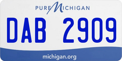 MI license plate DAB2909