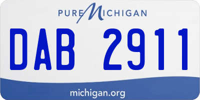 MI license plate DAB2911