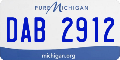 MI license plate DAB2912