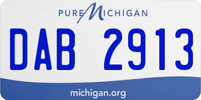 MI license plate DAB2913