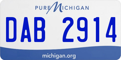 MI license plate DAB2914