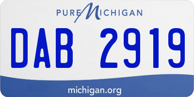 MI license plate DAB2919