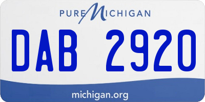 MI license plate DAB2920