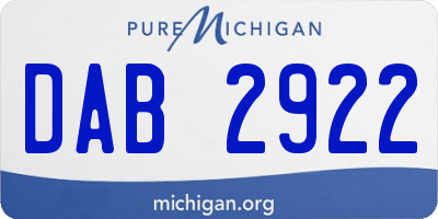 MI license plate DAB2922