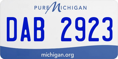 MI license plate DAB2923