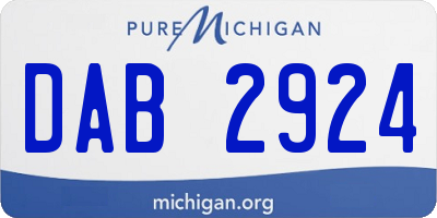 MI license plate DAB2924