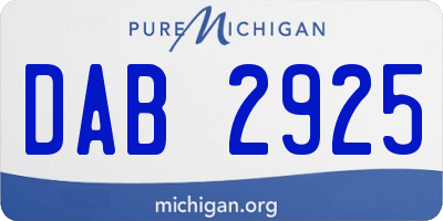 MI license plate DAB2925