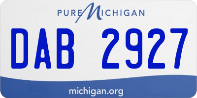 MI license plate DAB2927
