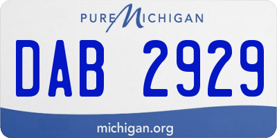 MI license plate DAB2929