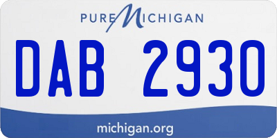 MI license plate DAB2930