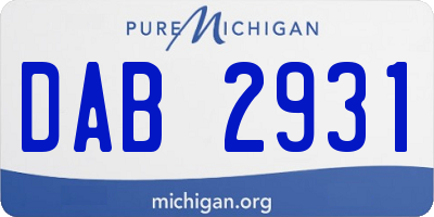 MI license plate DAB2931