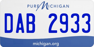 MI license plate DAB2933