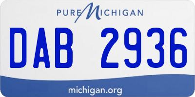 MI license plate DAB2936