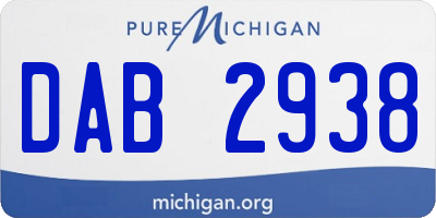 MI license plate DAB2938