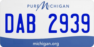 MI license plate DAB2939