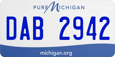 MI license plate DAB2942