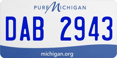 MI license plate DAB2943