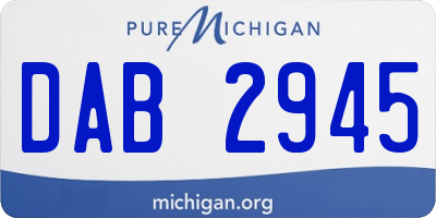 MI license plate DAB2945