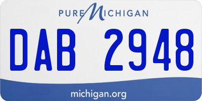 MI license plate DAB2948