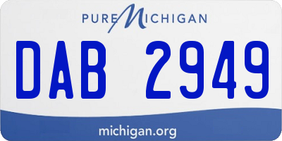 MI license plate DAB2949