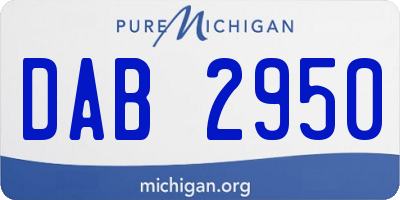 MI license plate DAB2950