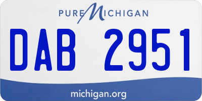 MI license plate DAB2951