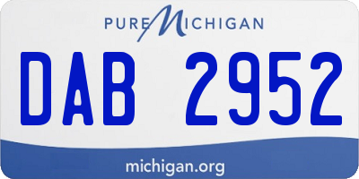 MI license plate DAB2952