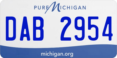 MI license plate DAB2954