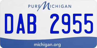 MI license plate DAB2955